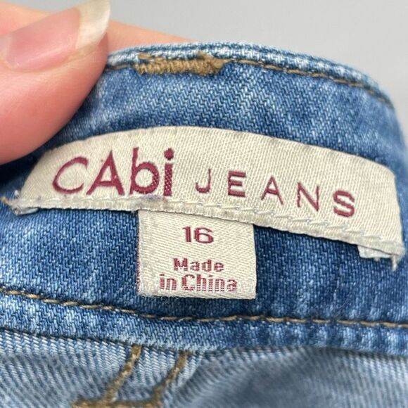CAbi Womens Straight Jeans Denim Stretch 5 Pocket Medium Wash Blue Size 16 - Picture 5 of 13